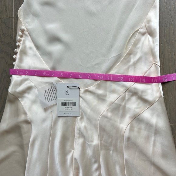Reformation ROY Satin Wedding Dress Halter Gown - Fior Di Latte - with tags - 4 - Picture 11 of 14